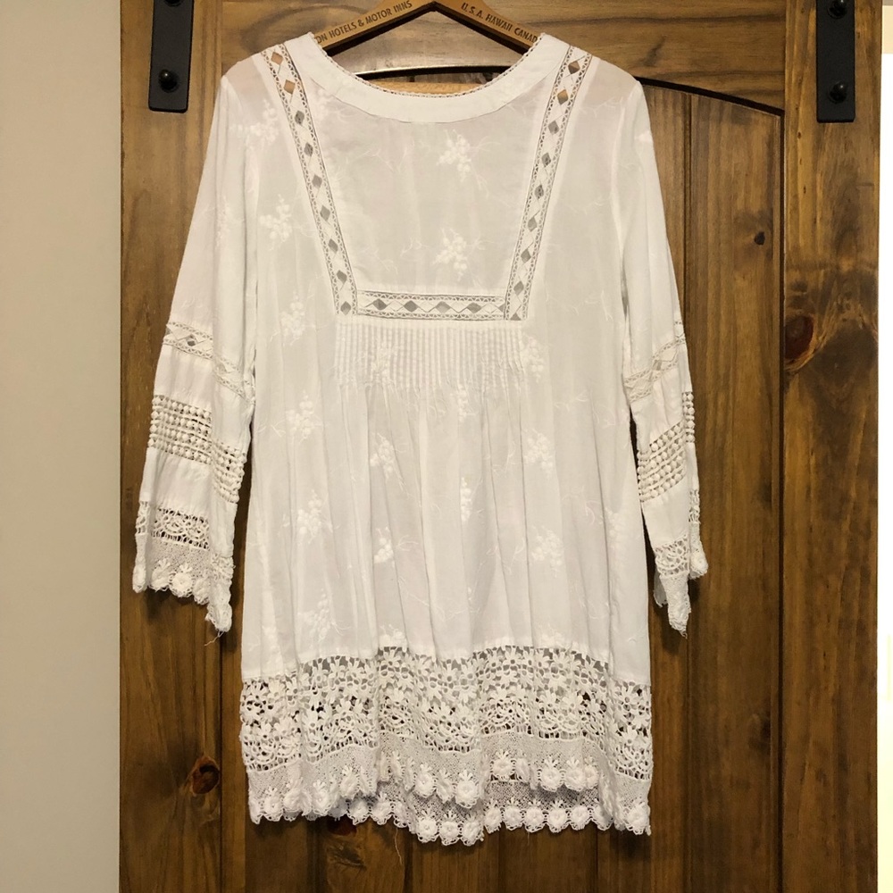 White Eyelet Tunic